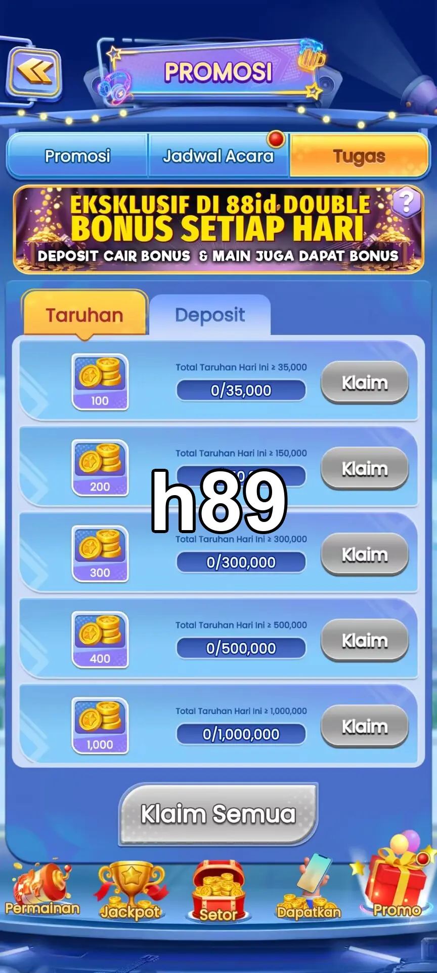h89 Masuk